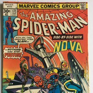 Amazing Spider-Man #171 (Aug 1977, Marvel) Side By Side With Nova